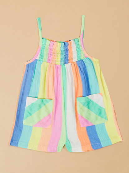 Charity Striped Toddler Halter Romper - TULLABEE