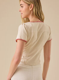 Carlisle Rose Embroidered Top Detail 5 - TULLABEE