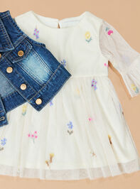 Denim Dreams Toddler Dress Set Detail 3 - TULLABEE