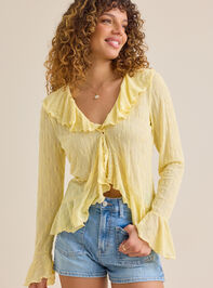 Luciana Embroidered Ruffle Cardigan - TULLABEE