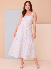 Serena Embroidered Stripe Mama Maxi Dress - TULLABEE