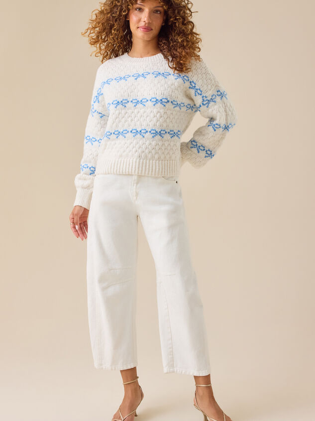 Gina Textured Bow Sweater Detail 2 - TULLABEE