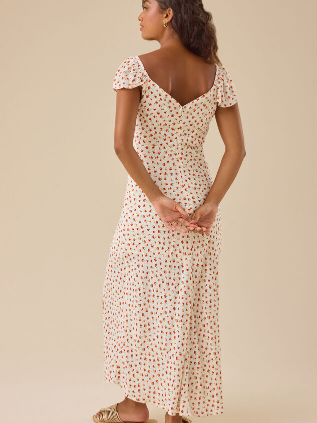 Hannah Floral Midi Dress Detail 4 - TULLABEE