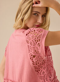 Micah Lace Peplum Top Detail 2 - TULLABEE