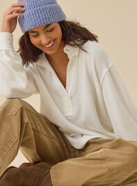 Kayleigh Ribbed Oversized Top - TULLABEE