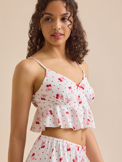 Cherry Bow Lounge Top - TULLABEE