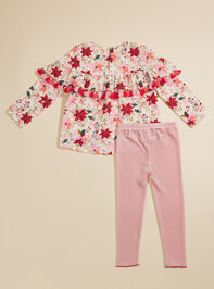 Poinsettia Tunic and Leggings Set by MudPie Detail 3 - TULLABEE