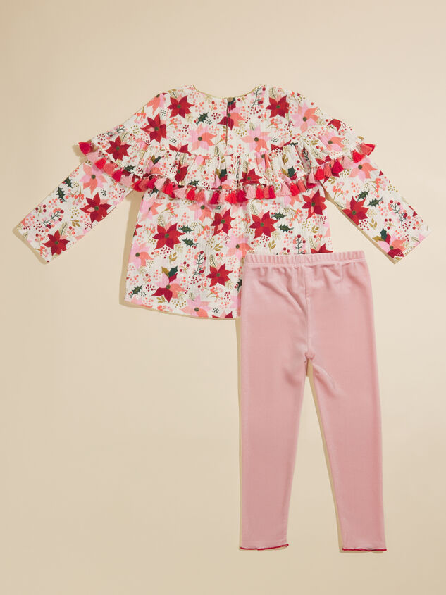 Poinsettia Tunic and Leggings Set by MudPie Detail 3 - TULLABEE