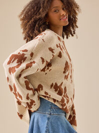 Elia Cow Print Sweater Detail 4 - TULLABEE