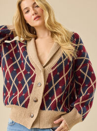 Karla Argyle Oversized Cardigan Detail 2 - TULLABEE