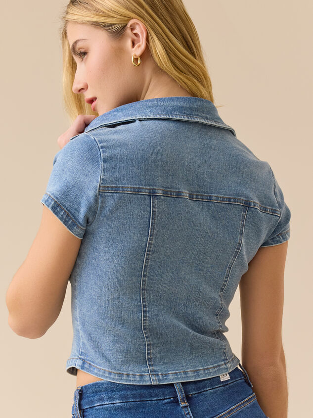 Sadie Denim Top Detail 4 - TULLABEE