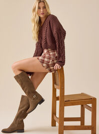 Paisley Boxy Cable Sweater Detail 2 - TULLABEE