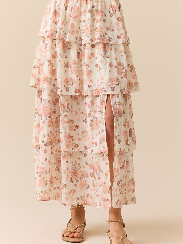 Evara Tiered Midi Skirt Detail 2 - TULLABEE