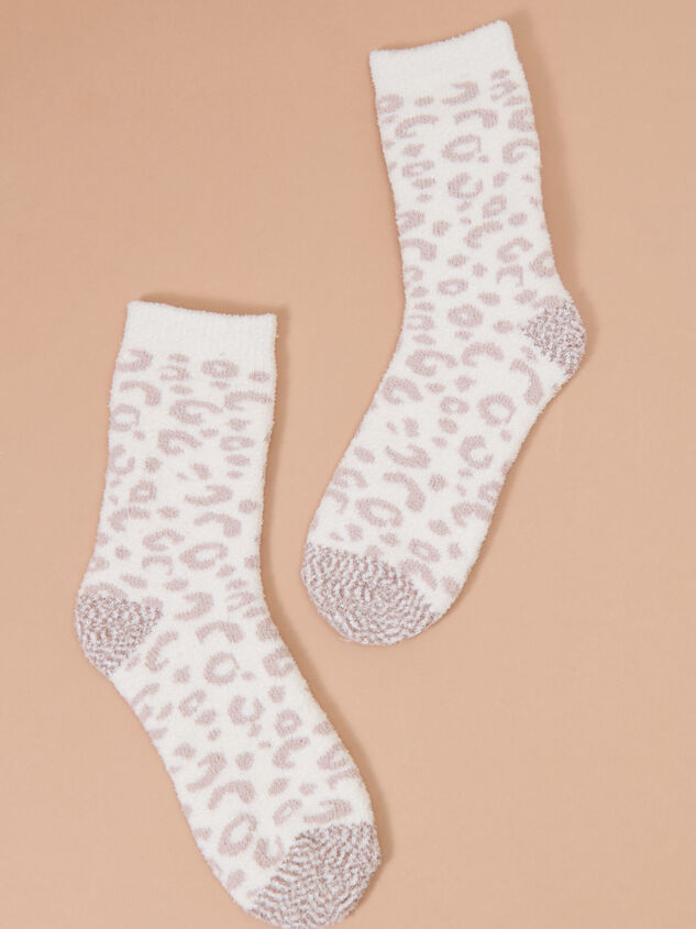 Tan Leopard Cozy Socks - TULLABEE