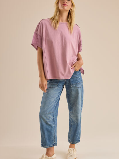 Zelda Embroidered Oversized Tee - TULLABEE