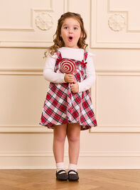 Charlie Toddler Plaid Dress Overall with Top - TULLABEE