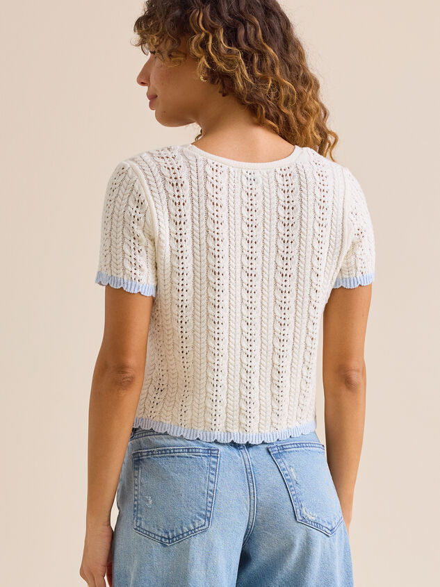 Maisie Cable Tie Front Top Detail 6 - TULLABEE