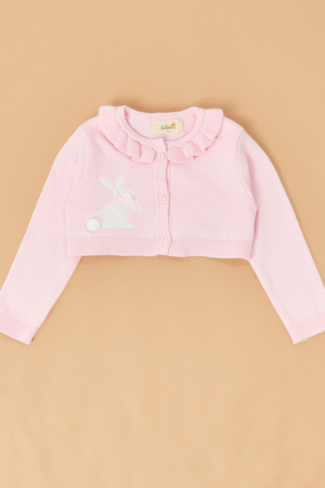 Bunny Seersucker Stripes Baby Cardigan Dress - Altar'd State - 