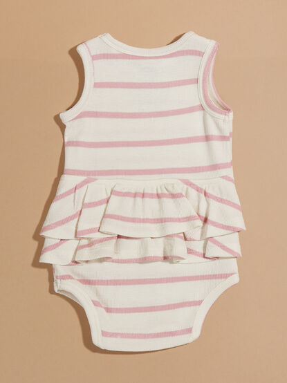Mary Kate Ribbed Striped Bodysuit - TULLABEE