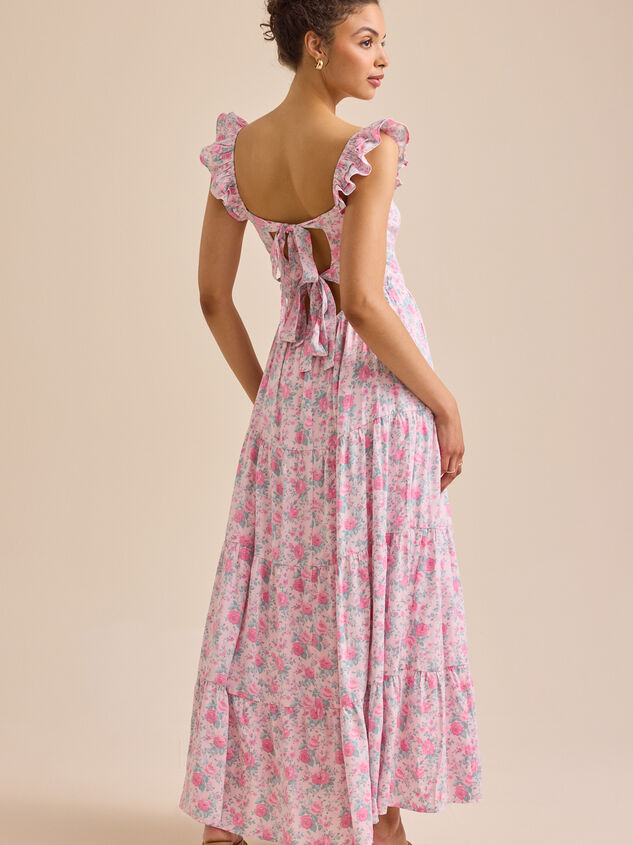 Brielle Flutter Sleeve Maxi Dress Detail 4 - TULLABEE