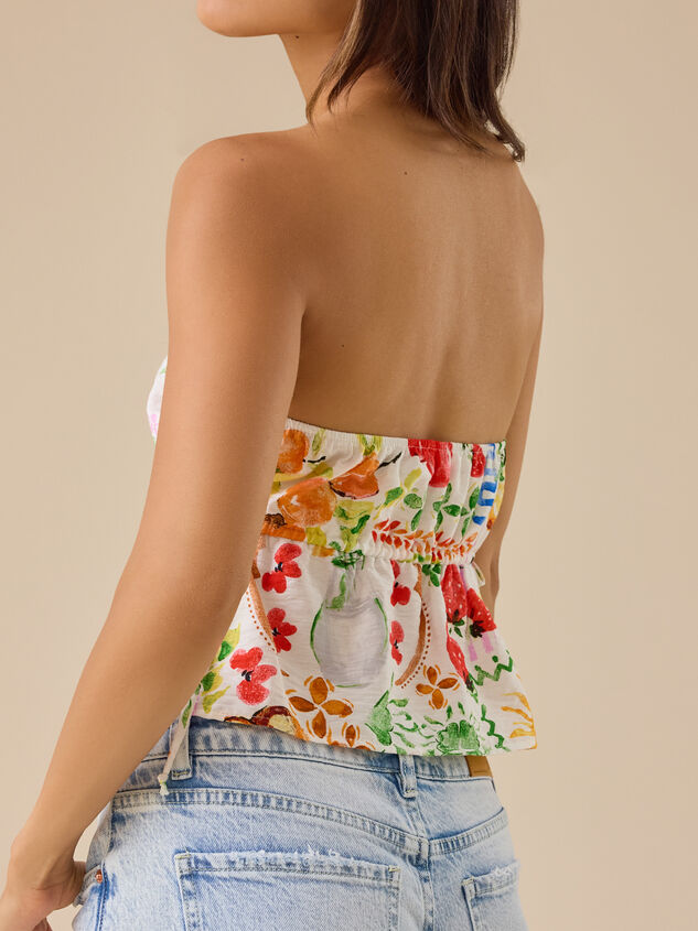 Spencer Postcard Print Tube Top Detail 4 - TULLABEE