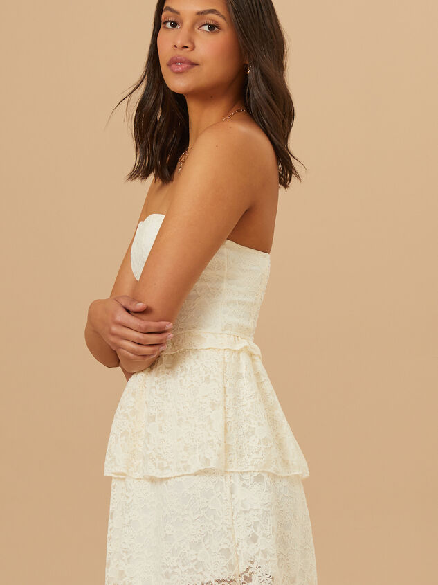 Marigold Lace Strapless Dress Detail 5 - TULLABEE