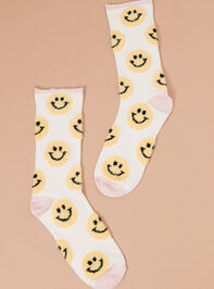 Smiley Cozy Crew Socks - TULLABEE