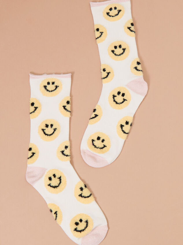 Smiley Cozy Crew Socks - TULLABEE
