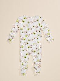 Avocado Toast Footed Sleeper Detail 2 - TULLABEE