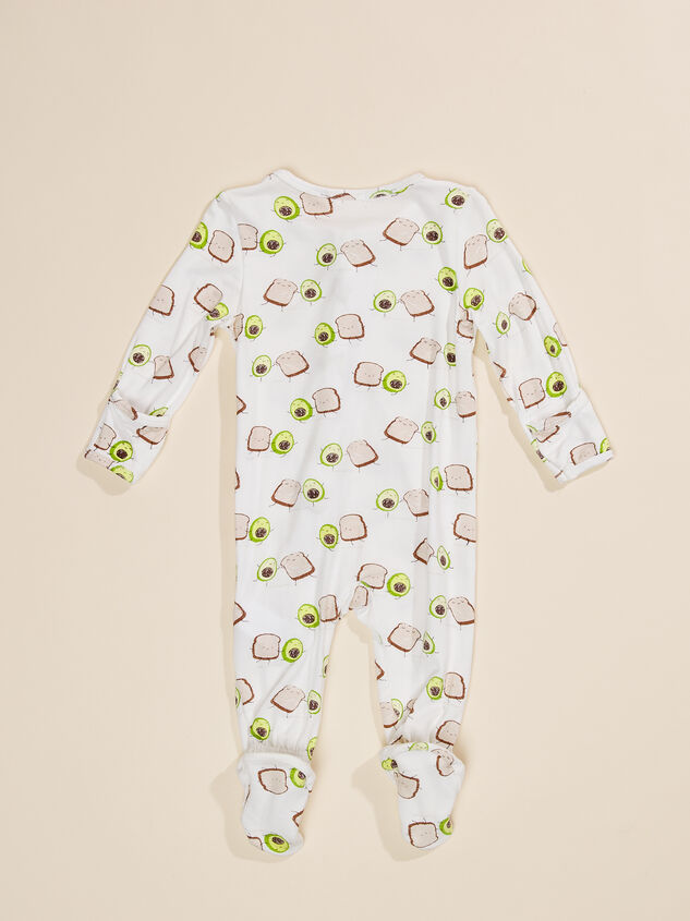 Avocado Toast Footed Sleeper Detail 2 - TULLABEE