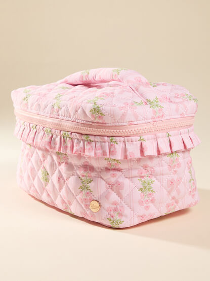 Oh So Fancy Pink Quilted Cosmetic Bag - TULLABEE