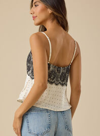 Kenna Satin Lace Tank Detail 4 - TULLABEE