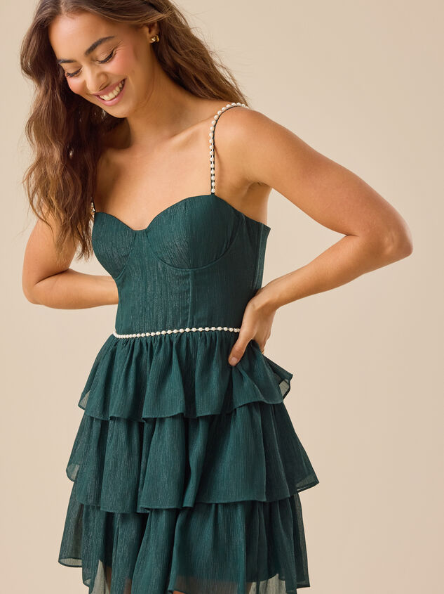 Tasha Pearl Mini Dress Detail 2 - TULLABEE