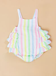 Haley Colorful Stripe Ruffle Bubble Detail 2 - TULLABEE