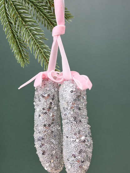 Sequin Ballet Slippers Christmas Ornament - TULLABEE