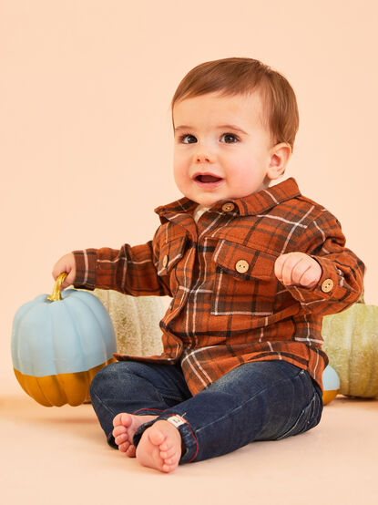 Edd Plaid Baby Shacket - TULLABEE
