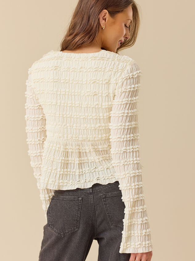 Livvy Ruffle Tie Front Top Detail 3 - TULLABEE