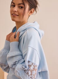 Rhythm Bloom Lace Sleeve Hoodie Detail 2 - TULLABEE