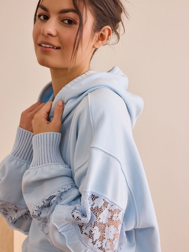 Rhythm Bloom Lace Sleeve Hoodie Detail 2 - TULLABEE