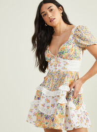 Aderny Patchwork Floral Dress Detail 2 - TULLABEE