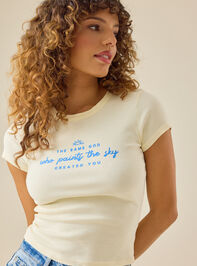 God Paints The Sky Baby Tee Detail 3 - TULLABEE