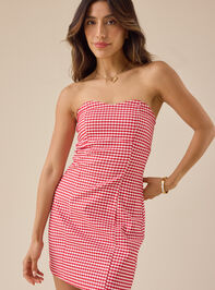 Ruby Gingham Mini Dress Detail 2 - TULLABEE