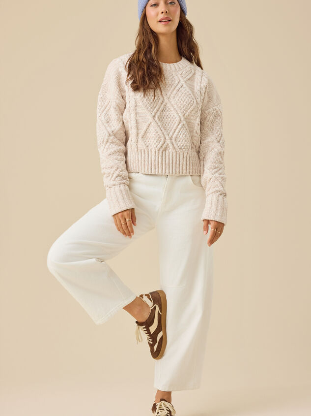 Everley Chenille Cable Sweater Detail 2 - TULLABEE