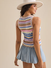 Bailee Striped Crochet Tank Detail 4 - TULLABEE