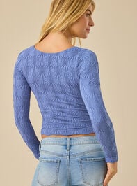 Blaire Seamless Floral Long Sleeve Cami Detail 3 - TULLABEE