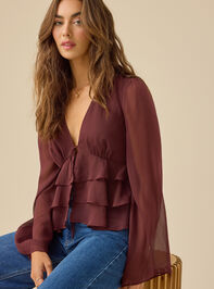 Eva Tie Front Ruffle Top - TULLABEE