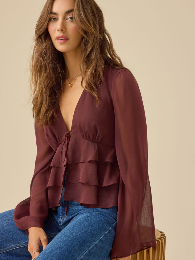 Eva Tie Front Ruffle Top - TULLABEE