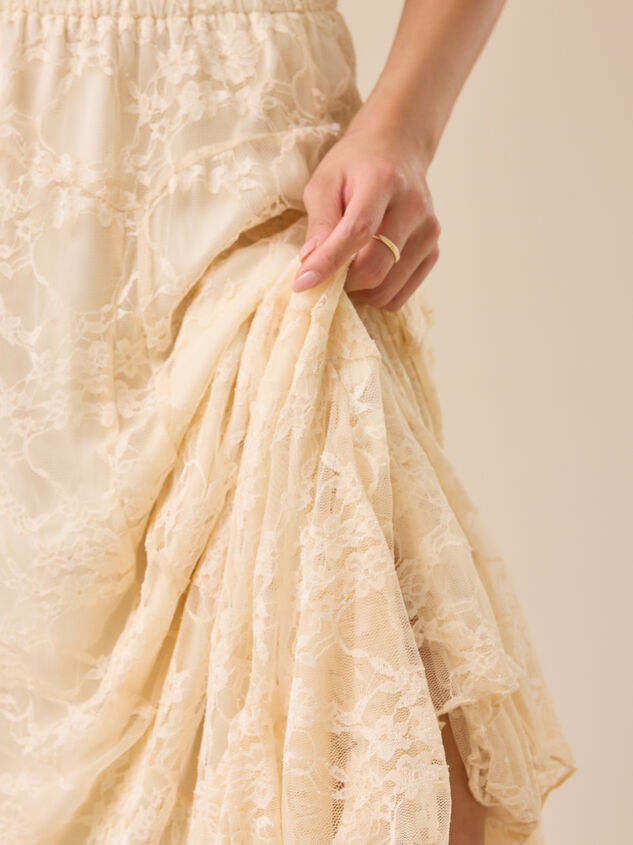 Aria Lace Midi Skirt Detail 4 - TULLABEE