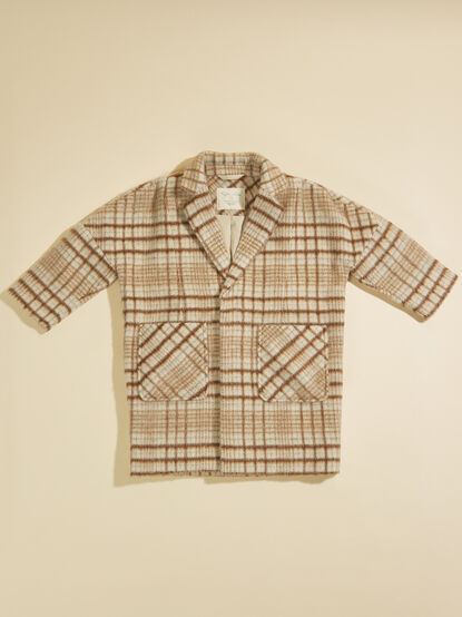 Gemma Plaid Longline Coat by Rylee + Cru - TULLABEE