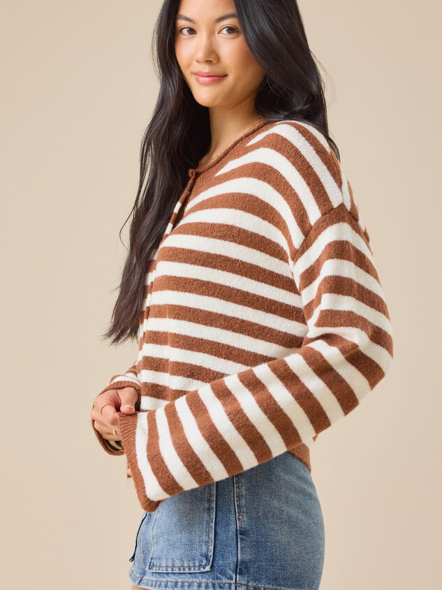 Emory Striped Cardigan Detail 5 - TULLABEE